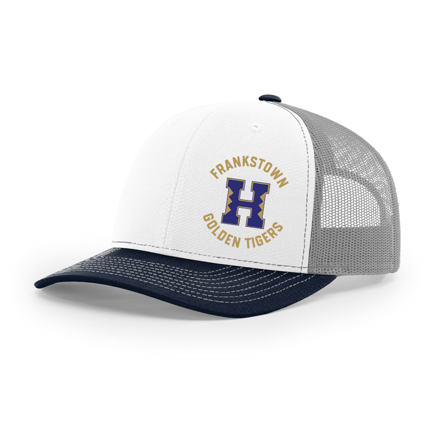 White/Aluminum/Navy Richardson Trucker Cap