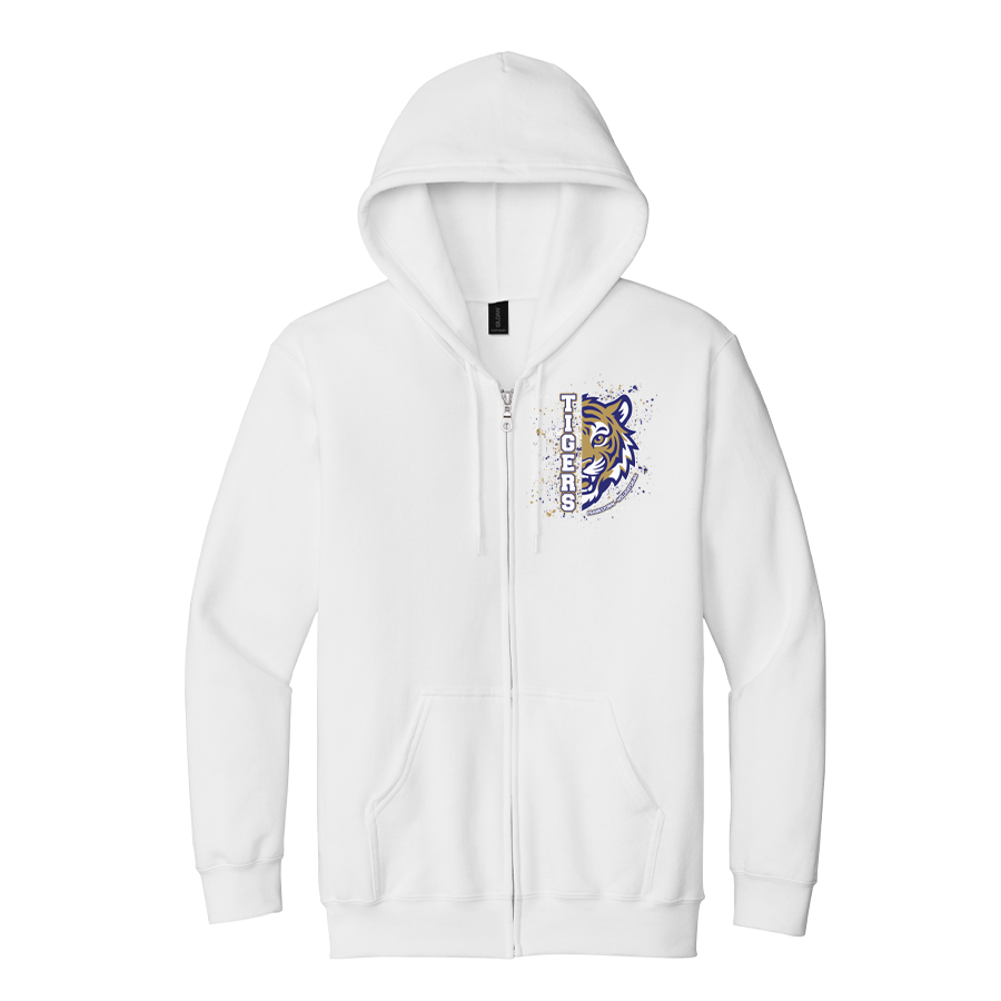 White Heavy Blend Full-Zip Hoodie