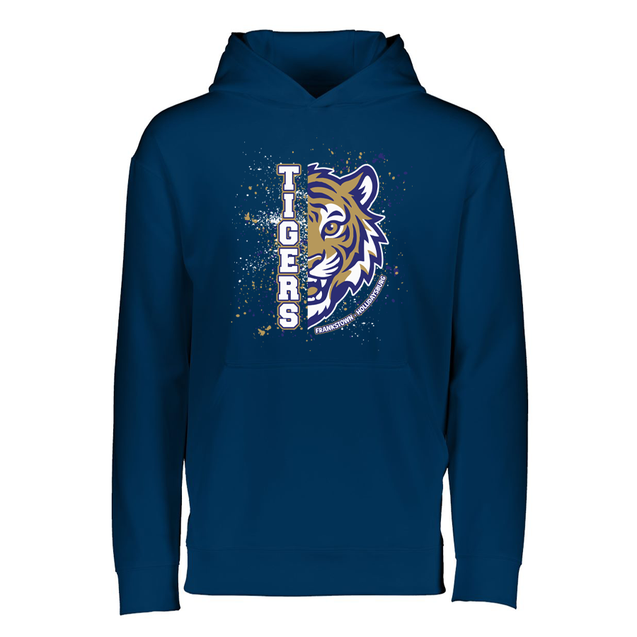 Youth Navy Wicking Fleece Pullover Hoodie