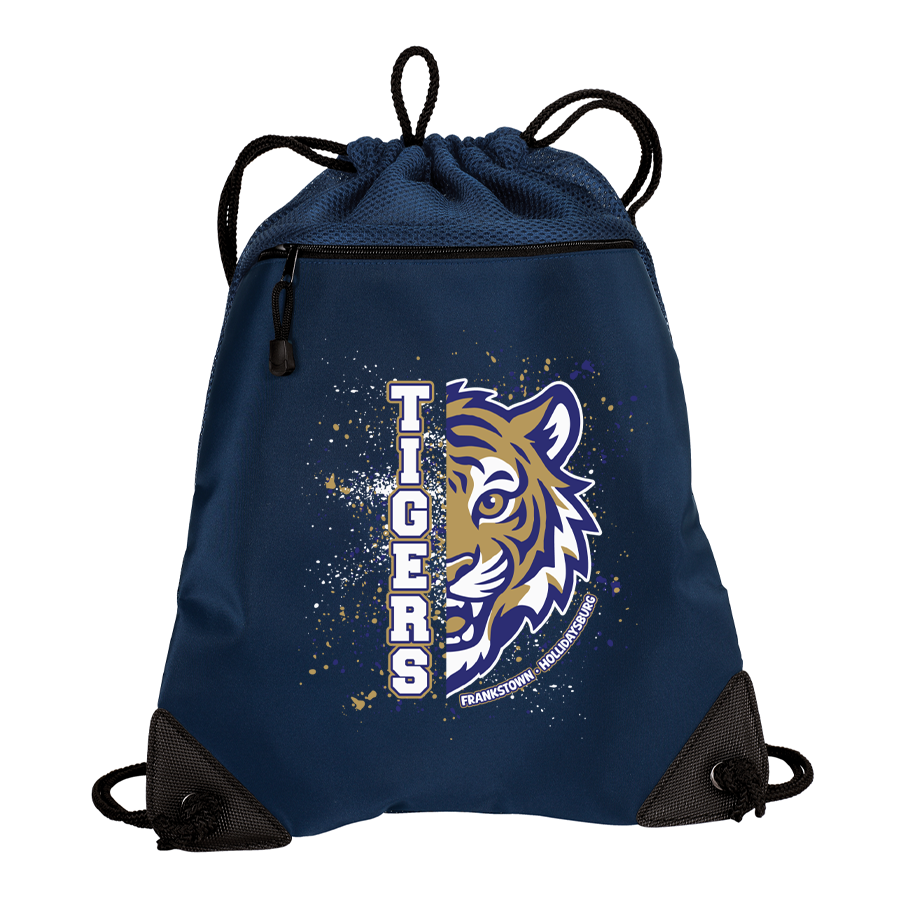 Navy Cinch Pack with Mesh Trim