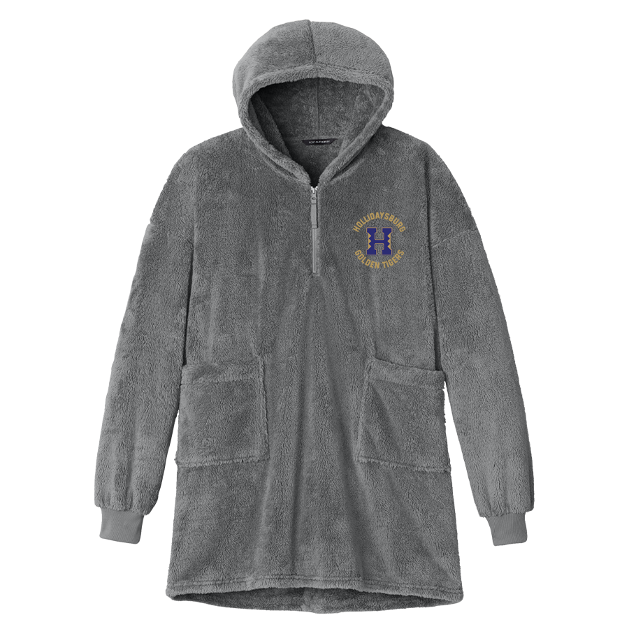 Smoke Grey Plush Poncho