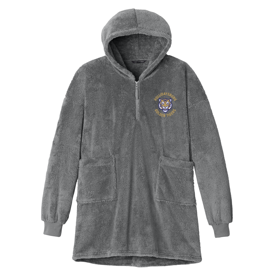 Smoke Grey Plush Poncho