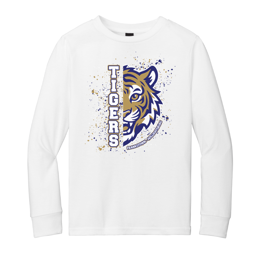 Youth White Super Soft Tri Long Sleeve Tee