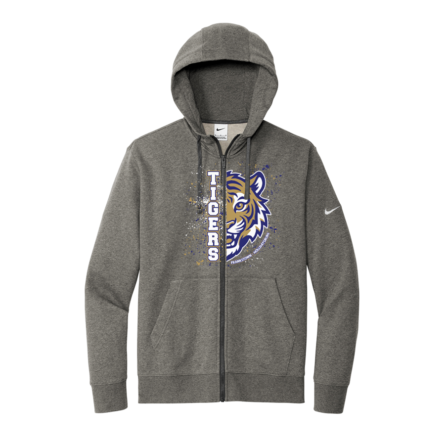 Charcoal Heather Nike Club Fleece Full-Zip Hoodie